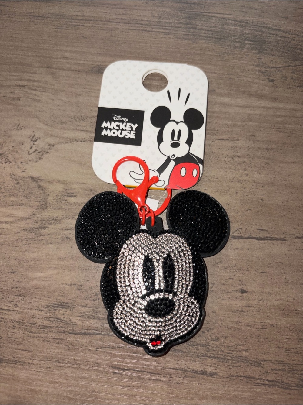 🆕💜    Disney Mickey Mouse Rhinestone Keychain Bag Charm NWT